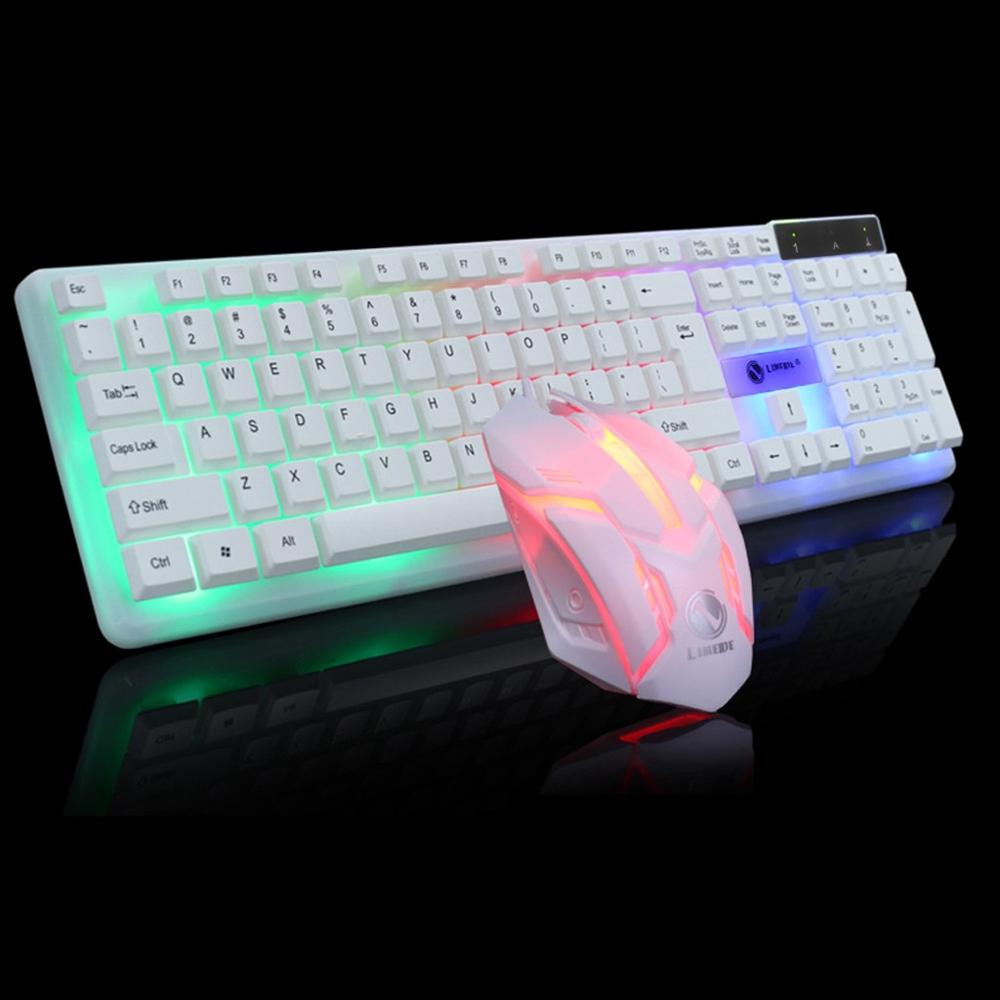 104 keys Gaming Mechanical Keyboard Mouse Set USB Wired Ergonomic Game RGB Backlight Keyboard Mice Combo For Laptop Desktop PC