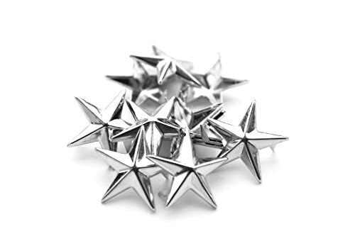 50 Pcs Star Studs Metalen Klauw Kralen Nailhead Punk Klinknagels Met Spikes (10mm): Silver