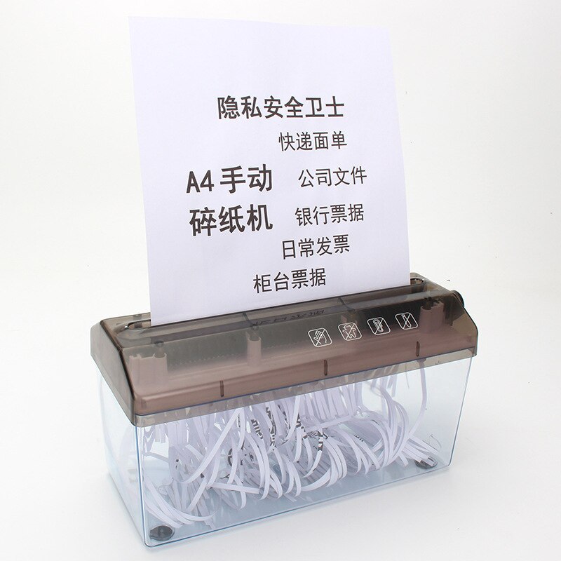 Huishoudelijke Mini A4 Papier Kleine Strip Handleiding Shredder Dagelijkse Financiële Bill A4 Papier Shredder Hand Aangezwengeld Draagbare