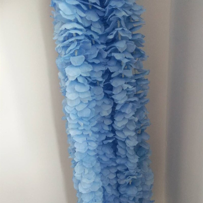 20/50 100Cm Kunstmatige Simulatie Hydrangea Orchidee Wisteria Bloem String Voor Diy Bruiloft Boog Vierkante Rotan Muur Opknoping Mand: 20 Pieces / Sky Blue