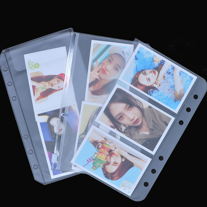 1PCS A5 / A6 transparent PVC zipper presentation file folder bag compact planner file holder bag