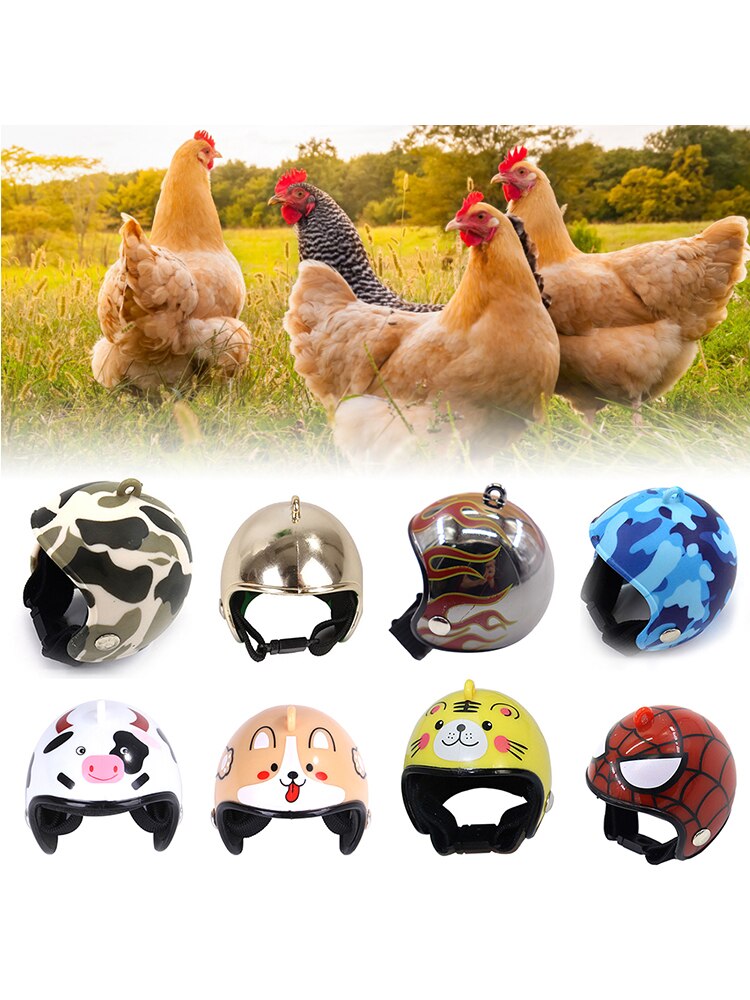 Poultry Chicken Helmet Pet Hard Hat Duck Quail Funny Chickens Hat Pet Funny Chicken Helmet Head Protection Chicken Hen Hard Hat