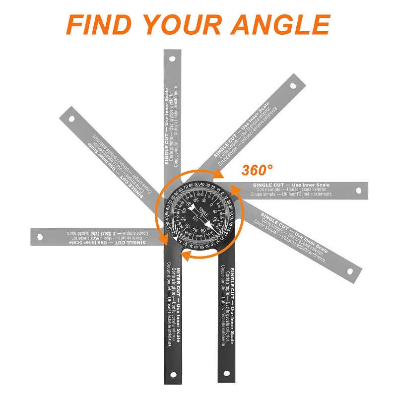 Woodworking Scale Mitre Saw Protractor Angle Level With Marking Pencil Carpenter Angle Finder Measuring Ruler Meter Gauge Tools