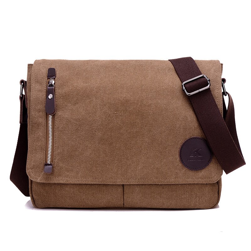 Vintage Canvas Aktetas Mannen Zakelijke Kantoor Crossbody Tassen Casual Cover Schoudertassen Envelop Mannelijke Bestand Werk Tas Retro 2022: Bruin