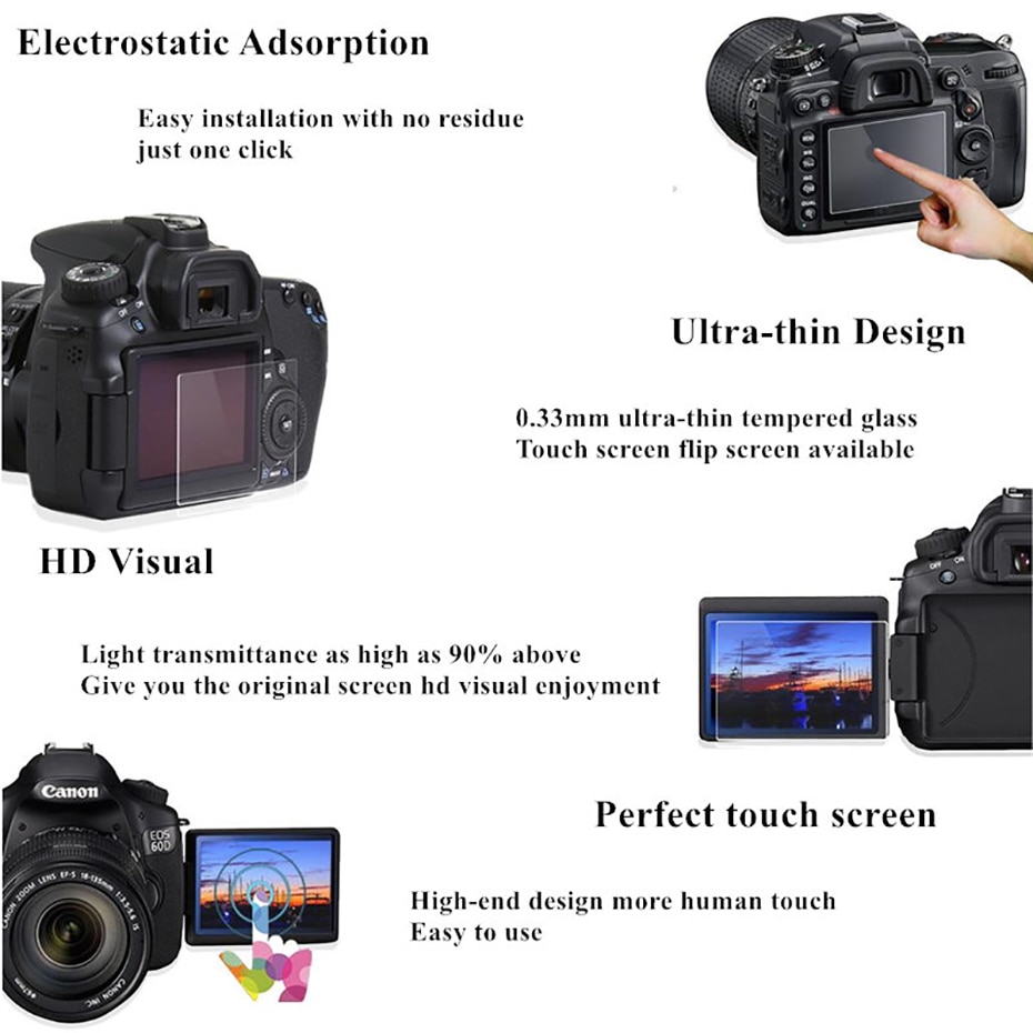 Tenenele skjermbeskytter til kanon eos 5d merke  ii 2 herdet glass lcd beskyttelsesfilm hd til kanon 5 d 2 kamera skjermbeskytter