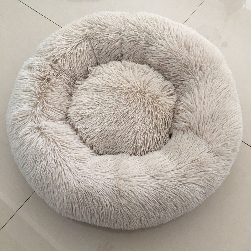 Lits de chien calmant confortable pour les grands petits chiens moyens chiot Labrador étonnamment chat guimauve lit lavable en peluche lit pour animaux de compagnie: khaki / 50cm-19.7in