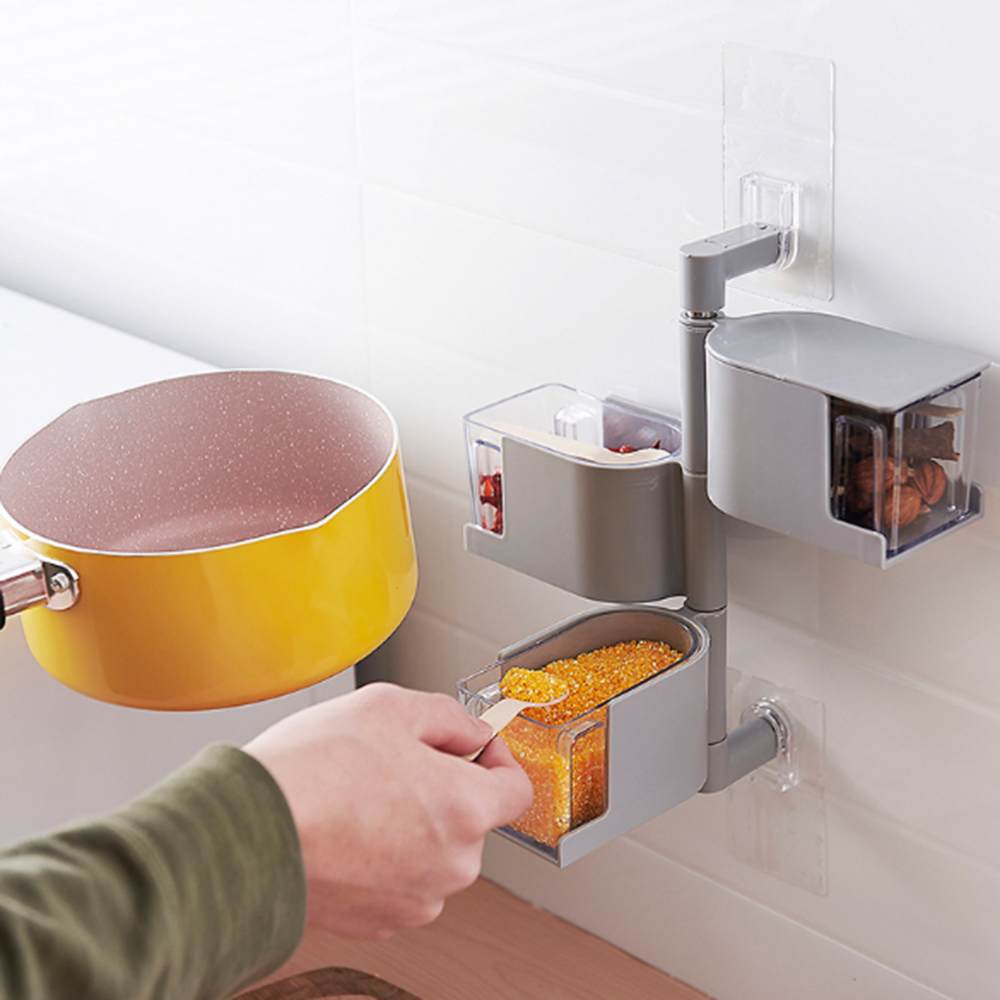 Kitchen Hanging Rotatable Seasoning Box Multi Layer Drawer Type Seasoning Box1
