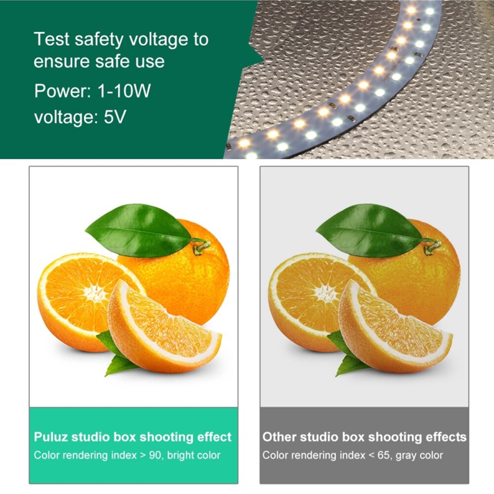 PULUZ Leuchtkasten Mini Foto Studio Licht Kasten mit 6 farbe Kulissen Foto Schießen Zelt Bausatz LED Licht Zimmer Faltbare Fotografie