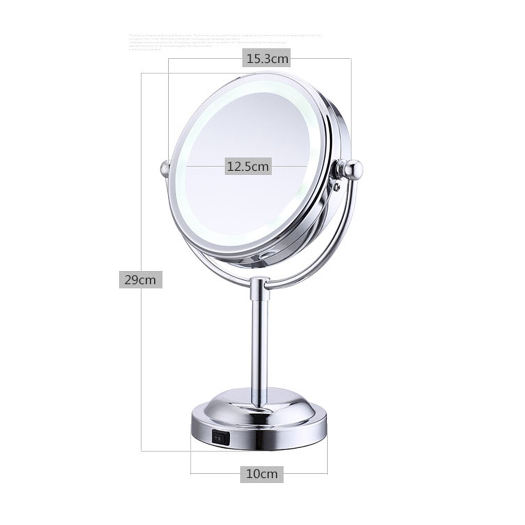 3x Magnifying Portable Lighted Free Standing Tabletop Bedroom Bethroom Shaving Makeup Mirror USB