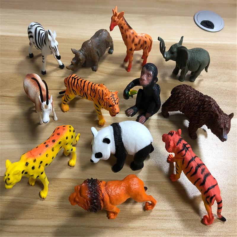 53 st mini plast vilda djur zoo gård djur modell figur barn leksaker leka