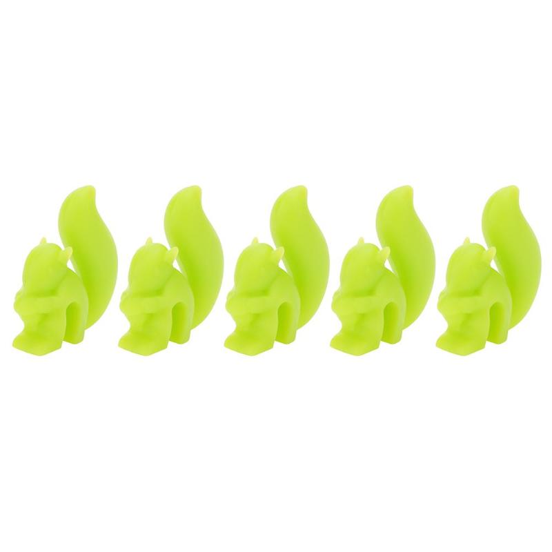 5pcs Cute Silicone Squirrel Tea Bag Hanging Holder Tea Infuser Mug Cup Clip Label Party Home Decor: Green