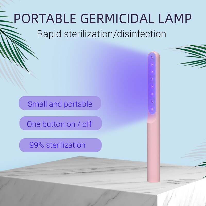 2 in 1 ultraviolet sterilisationspind håndholdt bærbar uv-lampe husholdnings-uv-sterilisatorlampe maske rengøringsværktøj til hjemmet