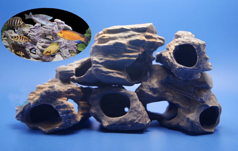 Mf cichlid sten keramik akvarium stenhule indretning til akvarium fisketank
