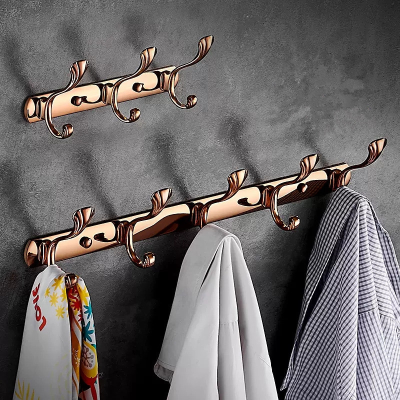 Rose Gouden Handdoek Haak Messing Muur Mount Gouden Handdoek Hanger, Messing Constructie, Badkamer Hardware, Keuken Haak Badkamer Accessoires