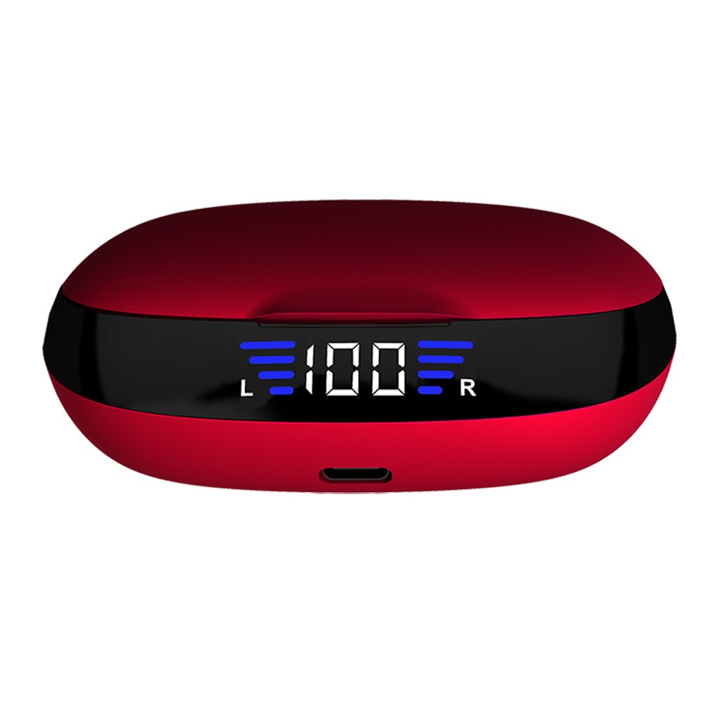 Tws Bluetooth Koptelefoon Met Microfoons Sport Oorhaak Led Display Draadloze Hoofdtelefoon Hifi Stereo Oordopjes Waterdicht Headsets: VV2 red