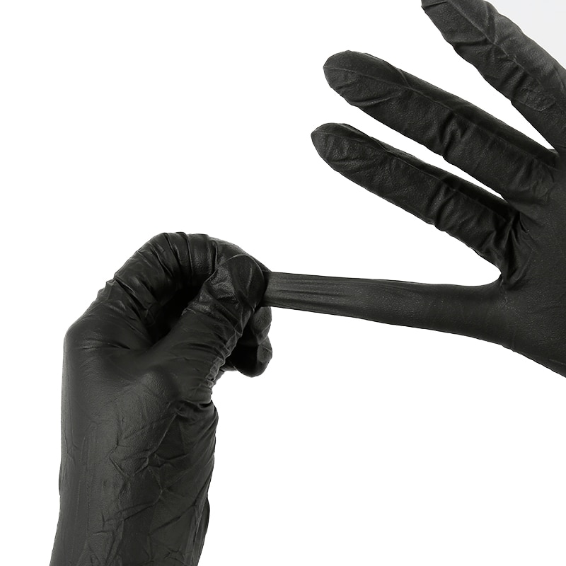 100Pcs Black Disposable Nitrile Latex Gloves Work/Food/Kitchen//Garden Gloves Household Cleaning For For Left and Right Hand