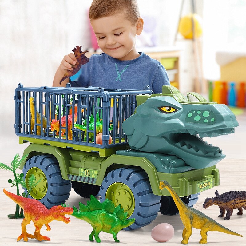 Kids Dinosaur Car Toy Big Size Dinosaur Transport Cars for Boys Jurassic World Game Interactive Montessori Toys for Toddlers