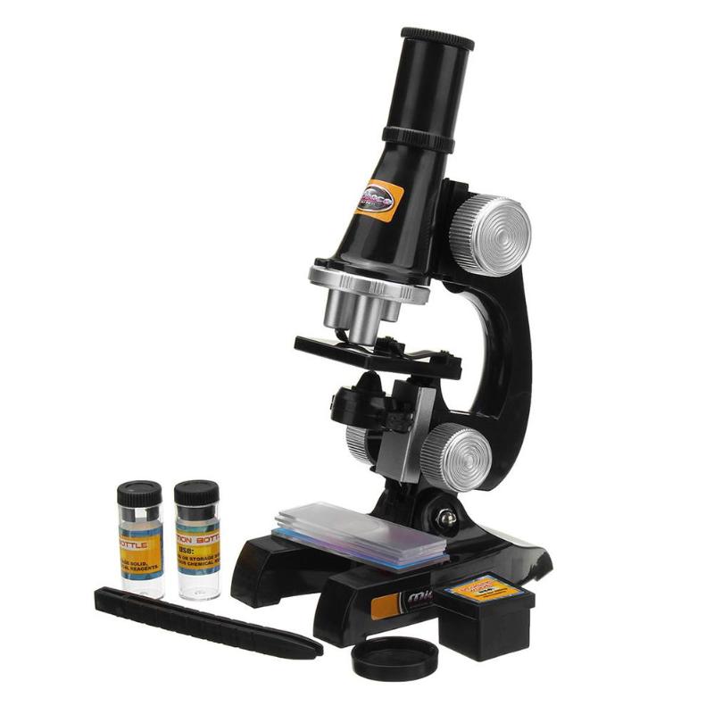 Microscope Kit Lab LED 100X-400X-1200X Home School Science Educational Toy Refined Biological Microscope for Kids Child