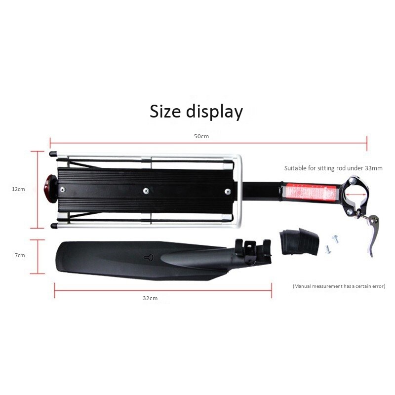 Bicycle Cargo Rear Rack Aluminum Alloy Frame Detachable Luggage Carrier Holder Stand MTB Bike Back Shelf with Fender