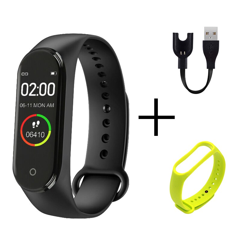M4 Smart Armband Gesundheit Smart Band Herz Rate Blutdruck Monitor Fitness Tracker Sport Uhr Bluetooth für Android IOS: Black Green