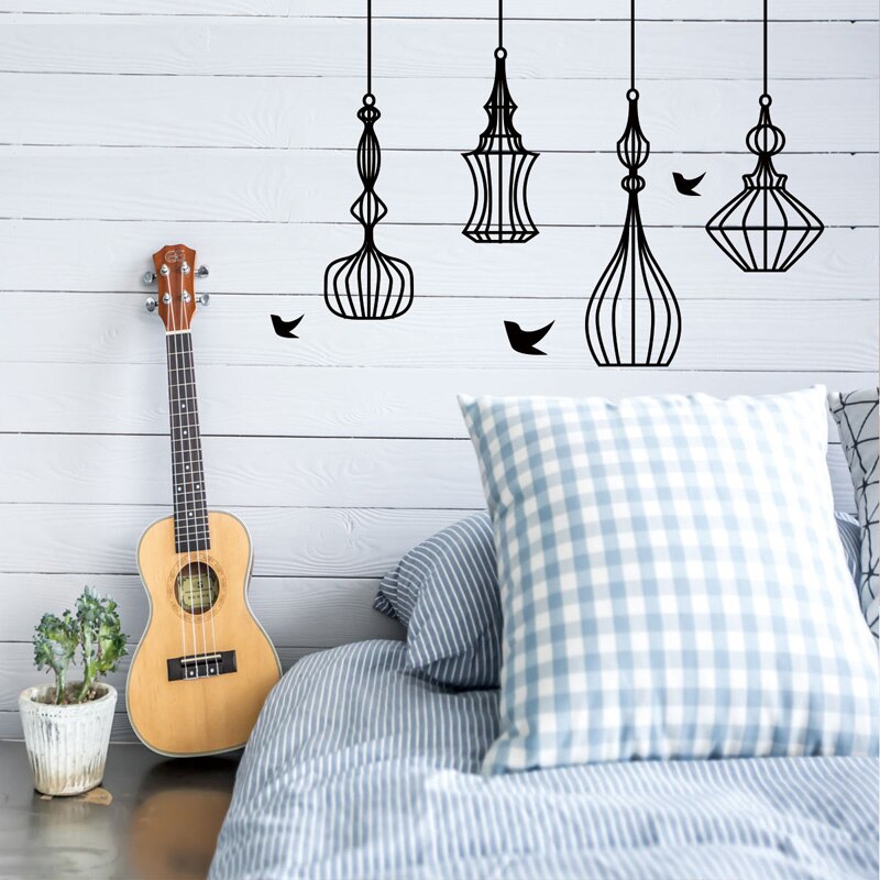 Bird cage Wall Sticker living room bedroom background decoration Mural Art Decals home wallpaper removable stickers