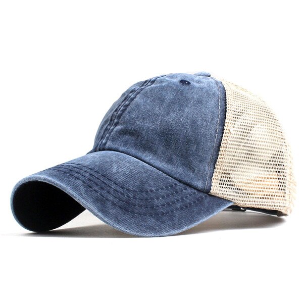 Xthree kvinders mesh baseball kasket til mænd sommer cap snapback hat til kvinder bone gorra casquette hat: Marine blå