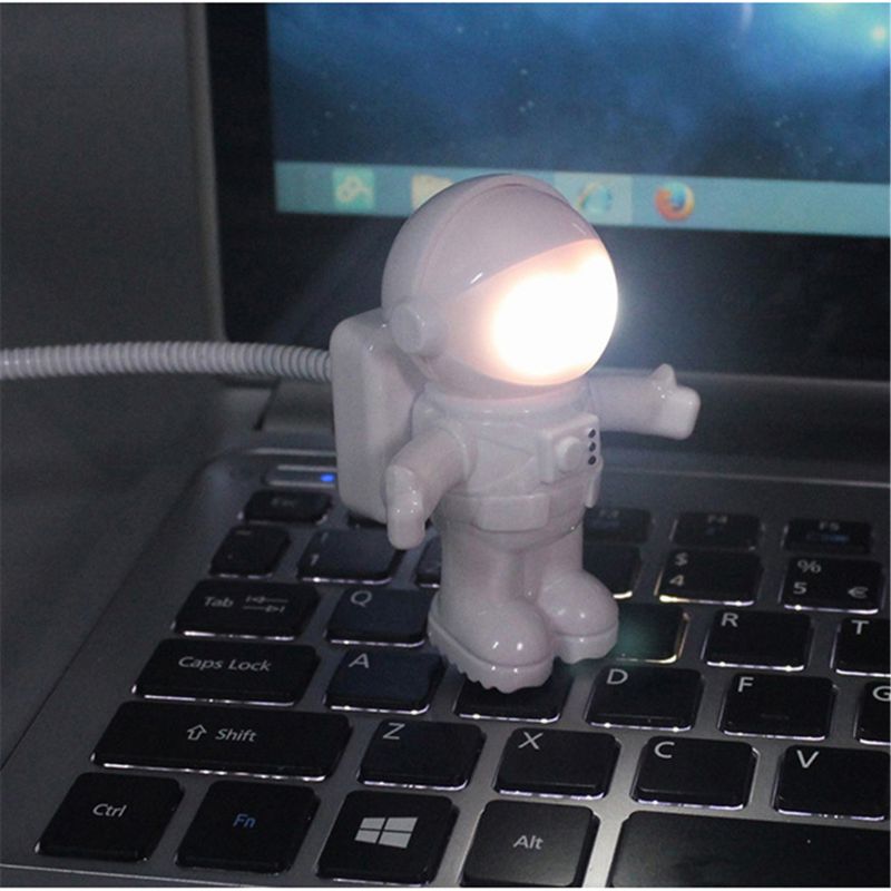 Rumfarts astronaut førte fleksibelt usb lys natlys til børn legetøj bærbar pc notebook