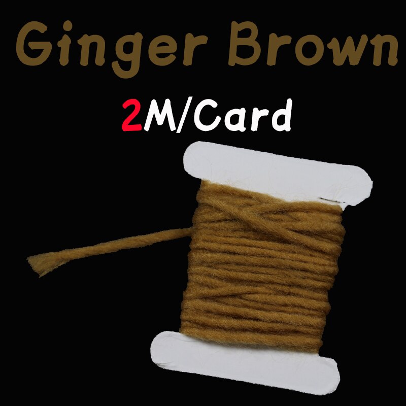 WIFREO 14 Colors 3mm/2M Fly Tying Yarn Egg Fly Tying Material Buzzer Nymph Body Tail Tying Fiber Fly Body Decorating Wool: 1 card ginger brown