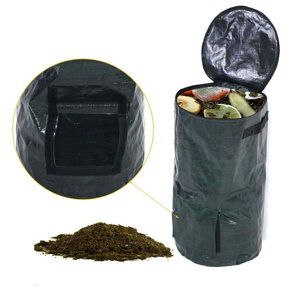 Inklapbare Compost Zak Composter Tas Environmental Organic Gisten Afval Collector Vuilniszakken