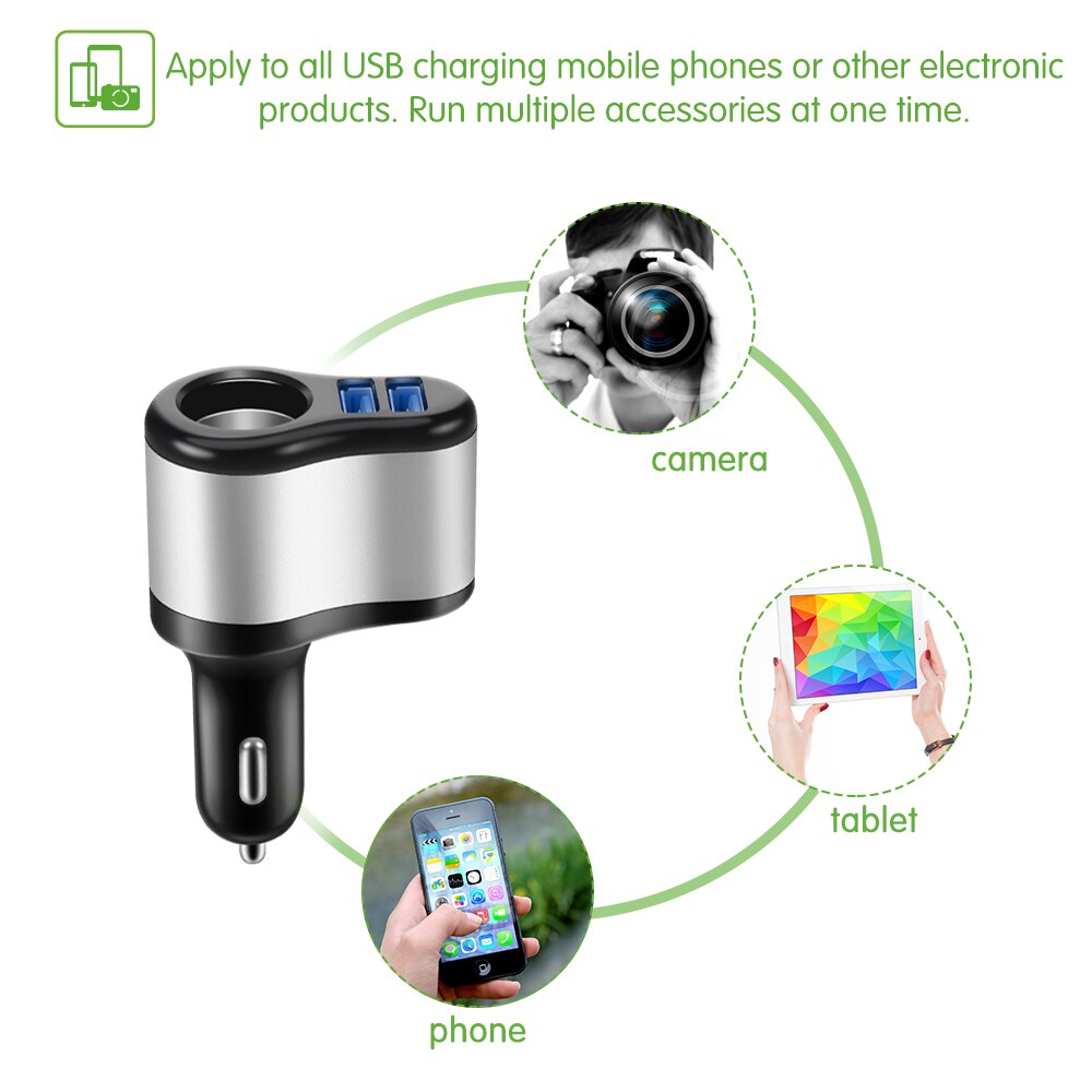 Auto-oplader Sigarettenaansteker 2-Poorten USB Charger 2.1A Auto-Oplader Mobiele Telefoon Universele Voor iPhone Samsung HUAWEI opladen