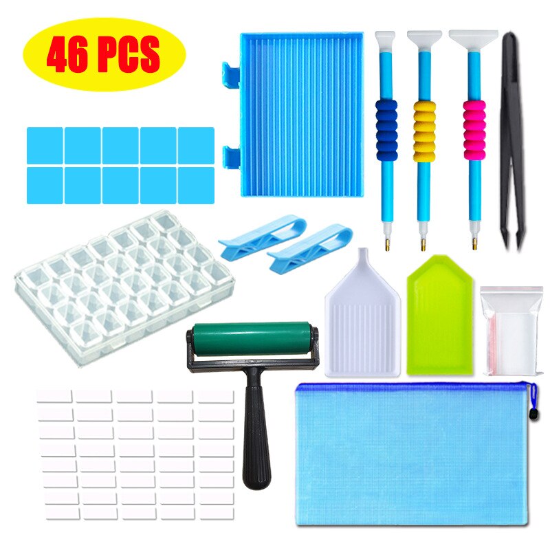 151Pcs Diamond Painting Tool Diamond Painting Accessories Kit Diamond Cross Stitch Tool Set Diamond Embroidery Box for DIY Craft: 46Pcs