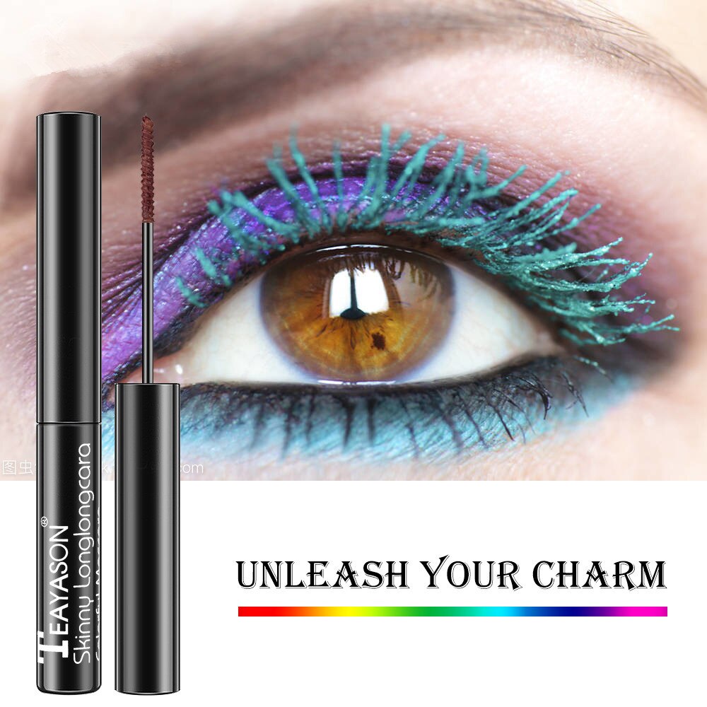 Kleur Mascara Waterproof Langdurige Blauw Groen Rood Zwart Wit Kleur Mascara Curling Verlenging Wimpers