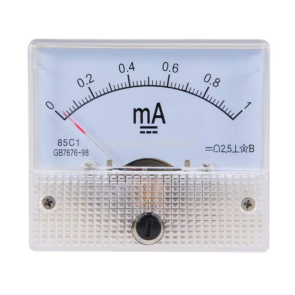 85C1 Analog Current Panel Meter DC 1mA 20mA 30mA 50mA 100mA 200mA 500mA Ammeter for Circuit Testing Ampere Tester Gauge 1 PCS
