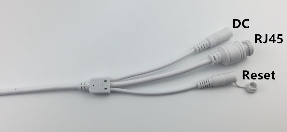 Netwerk Reset Knop LAN Kabel voor IP camera board module DC 2.1mm * 5.5mm RJ45 plug koper Lijn 0.6 m
