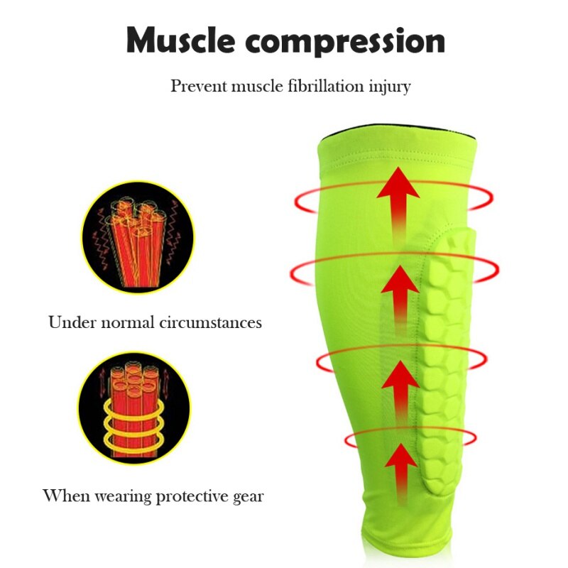 1Pcs Sport Basketbal Been Mouwen Honingraat Anti-Crash Compressie Been Kalf Mouw Fietsen Running Jogging Beenwarmers