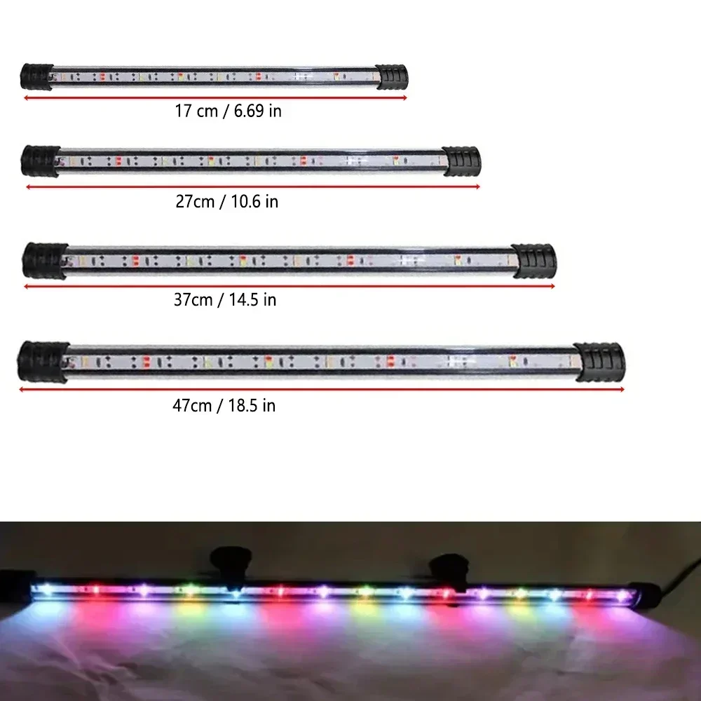 Iluminación LED para acuario multicolor de 17-47cm, lámpara de ambiente sumergible, USB, impermeable, planta decorativa para pecera, accesorios de luz para cultivo