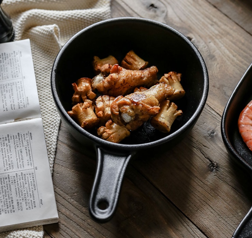 Black Ceramic Plate Anti-scratch Flat Bottom With Shallow Dish Dinner Plates Serving Dishes For Kitchen Plates