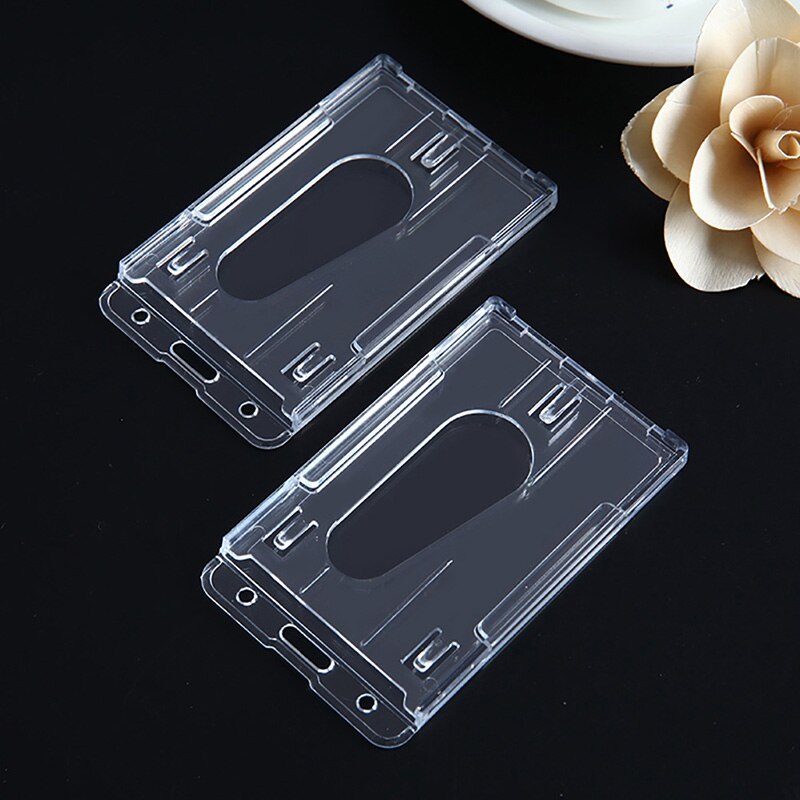 Work Card Id Set Double-Sided Card Vertical Transparent Plastic ID Card Holder