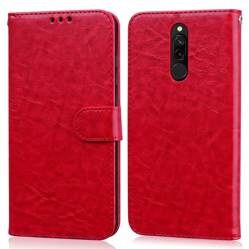 Para xiaomi redmi 8 caso de negócios couro do caso da aleta para redmi 8 capa de luxo carteira coque para xiaomi redmi 8 completa pára-choques funda