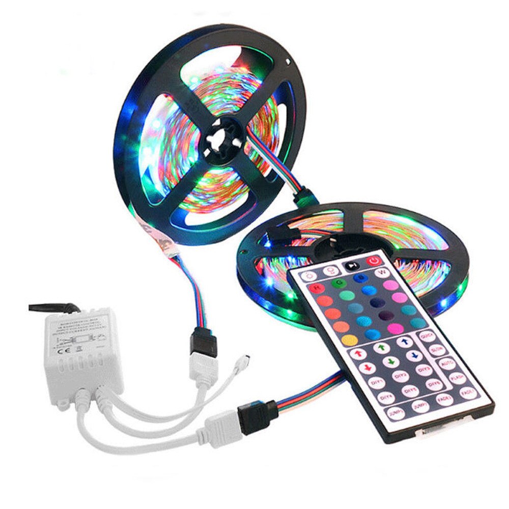 Usb Table Light Rgb Diy Neon 10m 3528 Smd Rgb 600 Led Strip Light +44 Key Ir Remote Control Adapter #ab: Light