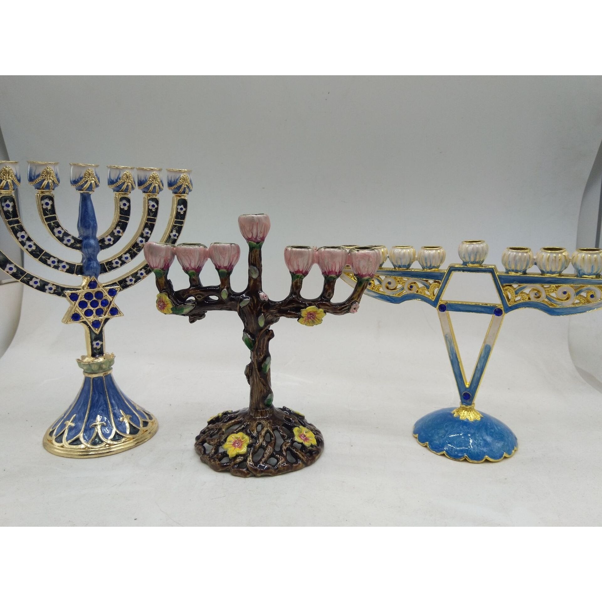 Chandelier jérusalem Menorah 9 Branches bougeoirs alliage décor à la maison Menorah