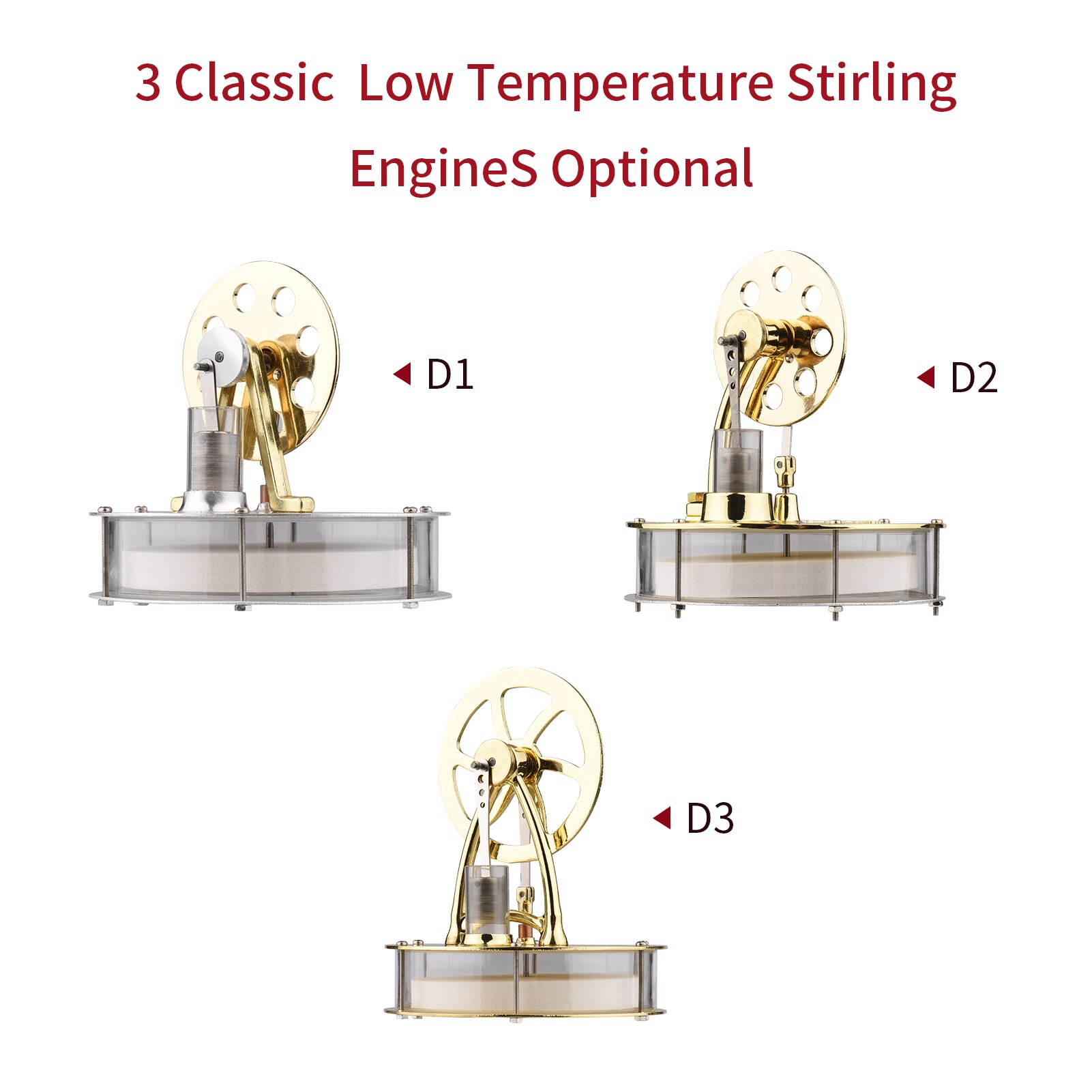 Low Temperature Stirling Engine Assembled Electricity Generator Heat Experiment Physical Generator Model Science Experiment Toy