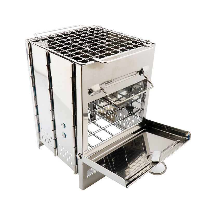 all'aperto mini Griglia Pieghevole in Acciaio Inox barbecue barbecue Stufa di Legno Portatile Leggero di Cottura Pieghevole Zaino in Spalla di picnic: Default Title