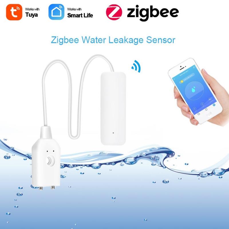 Tuya Zigbee Waterlek Sensor Detector Flood Alert Overloop Alarmsysteem Onafhankelijke Water Lekkage Alarm Smart Leven App