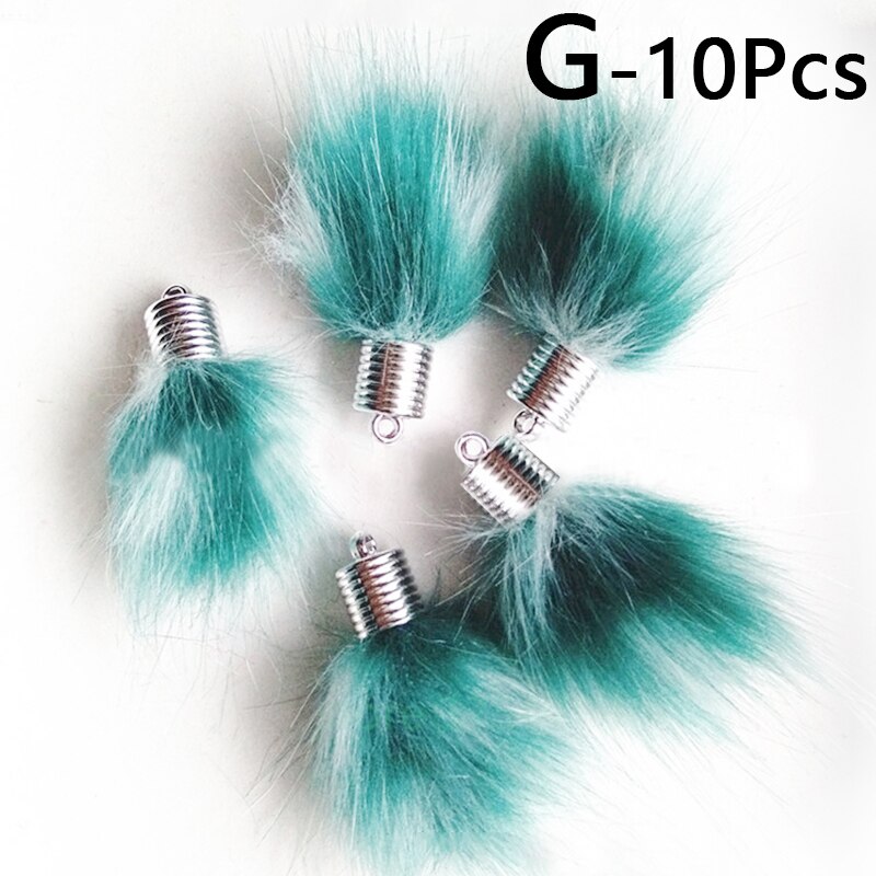 10Pcs Kunstmatige Konijnenbont Bal Pluche Fuzzy Bont Sleutelhanger Pom Pom Sleutelhanger Auto Tas Sleutelhanger Sleutelhanger Hanger sieraden: G