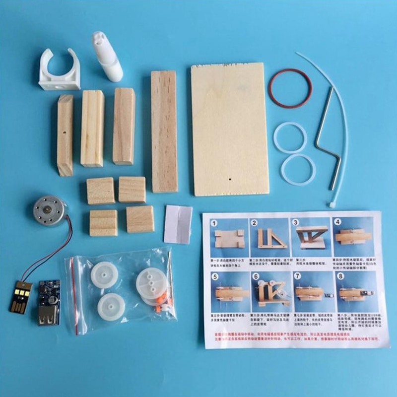 Diy samle legetøj dynamo generator model træ opfindelse videnskab fysisk eksperiment kits børn uddannelseslegetøj