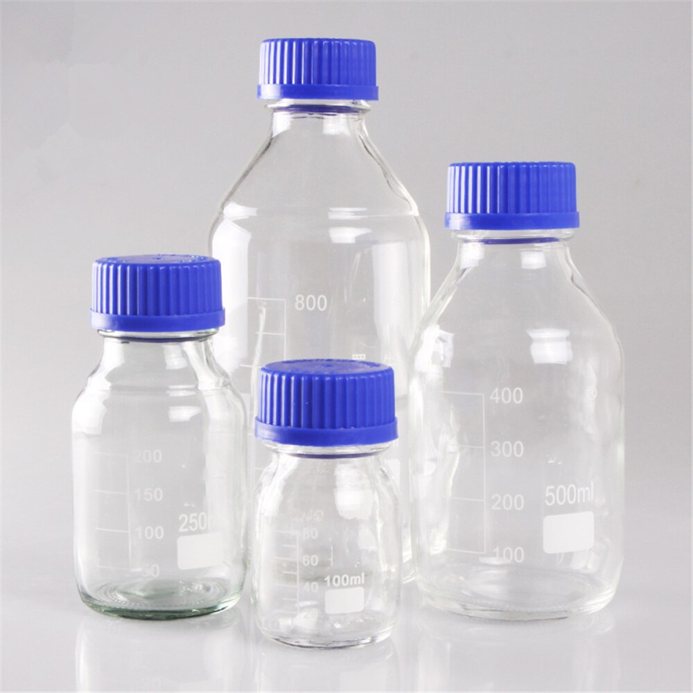 Reagent Bottle Sets Boro 3.3 Lab Glassware Borosilicate GL45 Blue Screw Cap