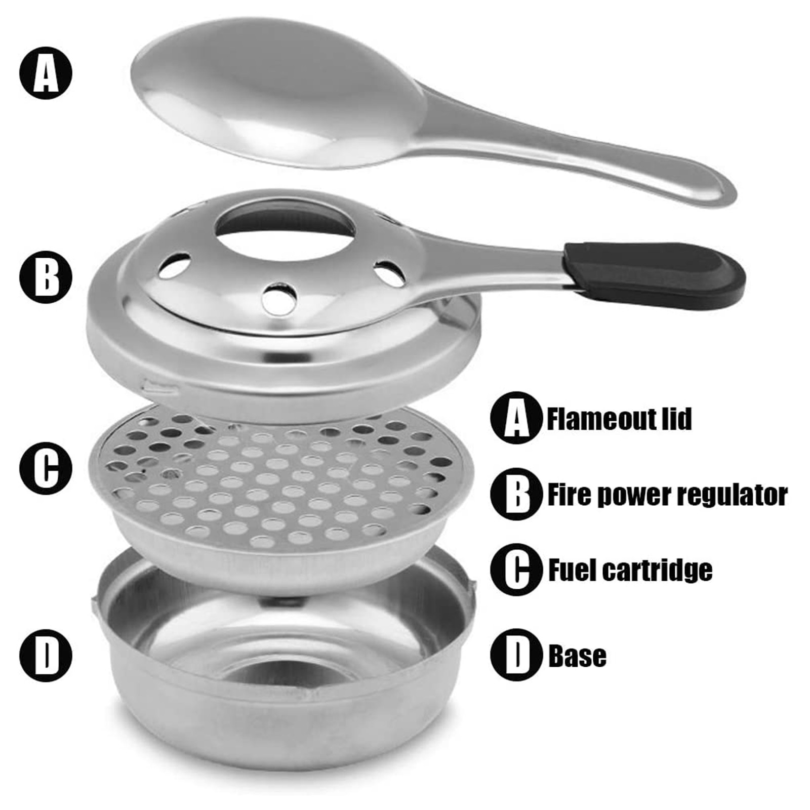 Stainless Steel Fondue Burner With Anti-scalding Handle Portable Mini Cheese Fondue Pot Alcohol Burner Kitchen Accessories