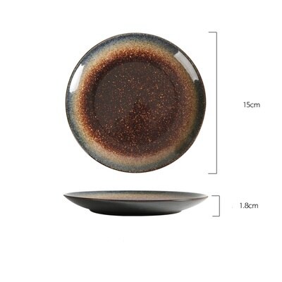 1PC styl japońnarty domowa ceramika Zachodni stek danie sztućce śniadanie okrągłe płaskie płytki talerz zastawa stołowa: mały