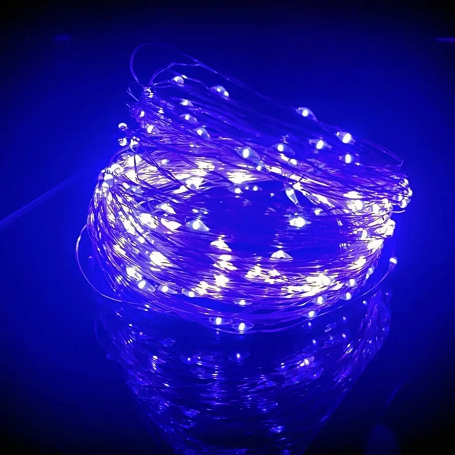 10LEDs/M Led Copper Wire Fairy Light 3V White LED String Lights Battery DIY Wedding Party Christmas Decoration Wreath Lights: Cold White / 0.5W